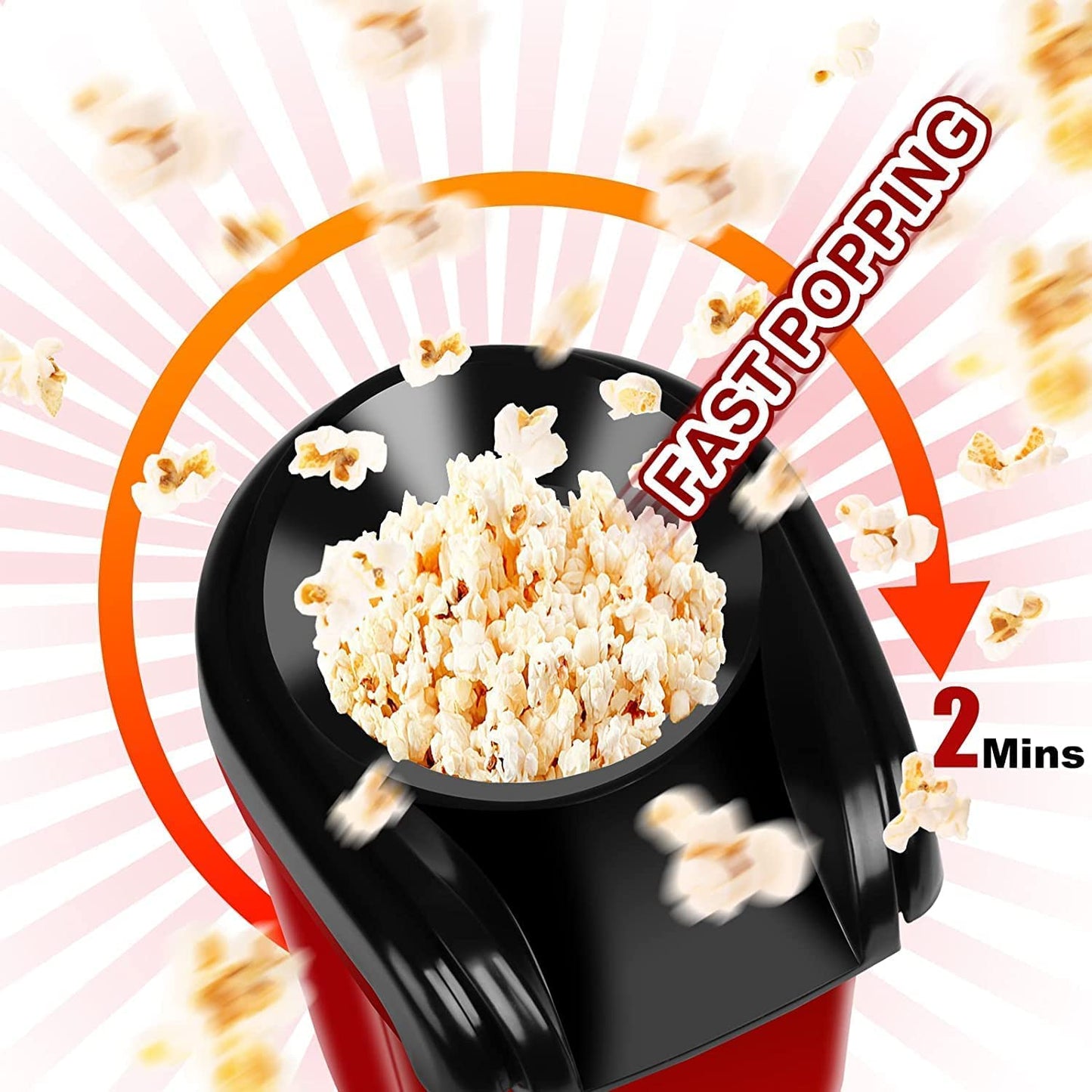 Hot Air Popper, Electric Popcorn Maker Machine with 1200W