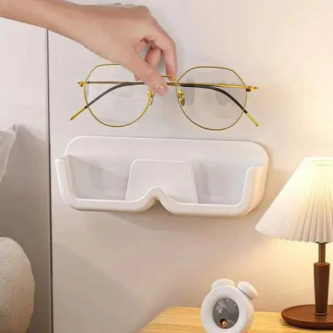 4 pcs Self-Adhesive Glasses Holder – Wall Mount Sunglasses Display Rack (White)