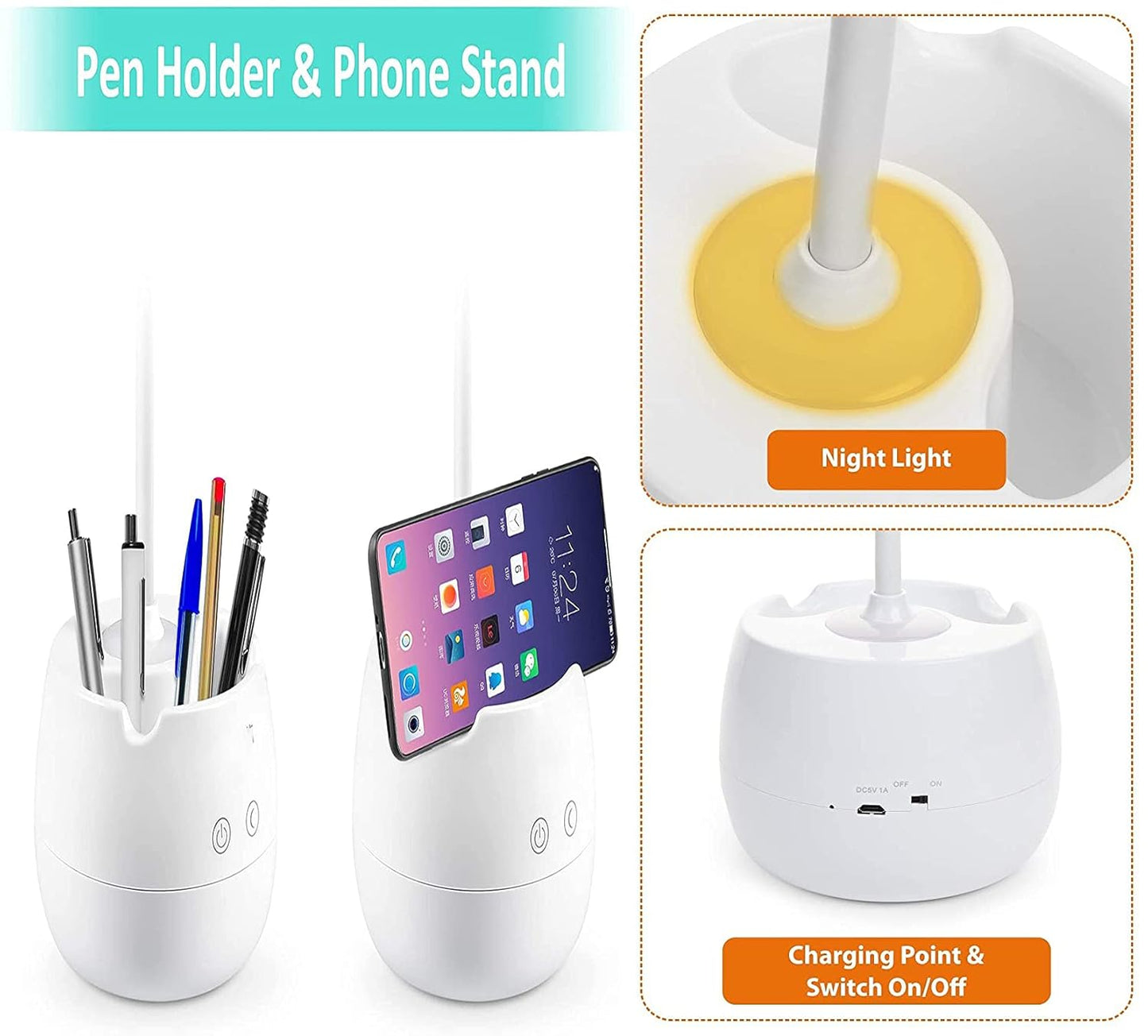 Desk Lamp With 3 Shades Touch Control Light