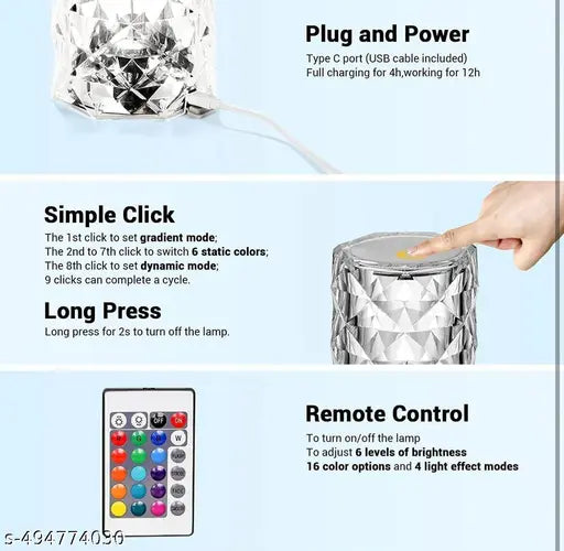 Color Changing Touch Lamp-Touch Control Bedside Lamp