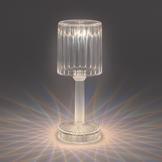 Crystal Table Lamp with Remote Control – Diamond Cut Design, 16 Colors