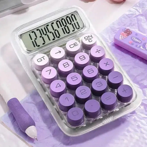Mechanical Large LCD Calculator